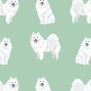 japanese spitz simple dog breed fabric mint