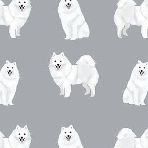 japanese spitz simple dog breed fabric grey