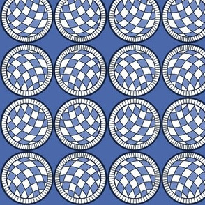 Spanish Tile balls on blue Straight Up