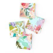 Pastel Garden Spring Floral // Light Mint (Large)