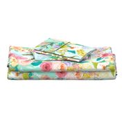 Pastel Garden Spring Floral // Light Mint (Large)