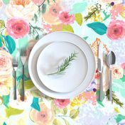 Pastel Garden Spring Floral // Light Mint (Large)