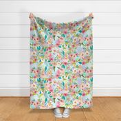 Pastel Garden Spring Floral // Light Mint (Large)