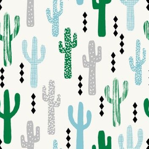 cactus greens grey blue grid tropical southwest design for trendy kids spring summer 