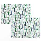 cactus greens navy blue grid tropical southwest design for trendy kids spring summer 