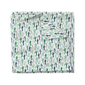 cactus greens navy blue grid tropical southwest design for trendy kids spring summer 