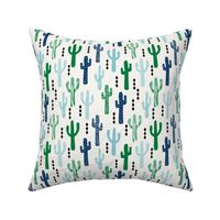 cactus greens navy blue grid tropical southwest design for trendy kids spring summer 