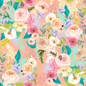 Pastel Garden Spring Floral // Peachy