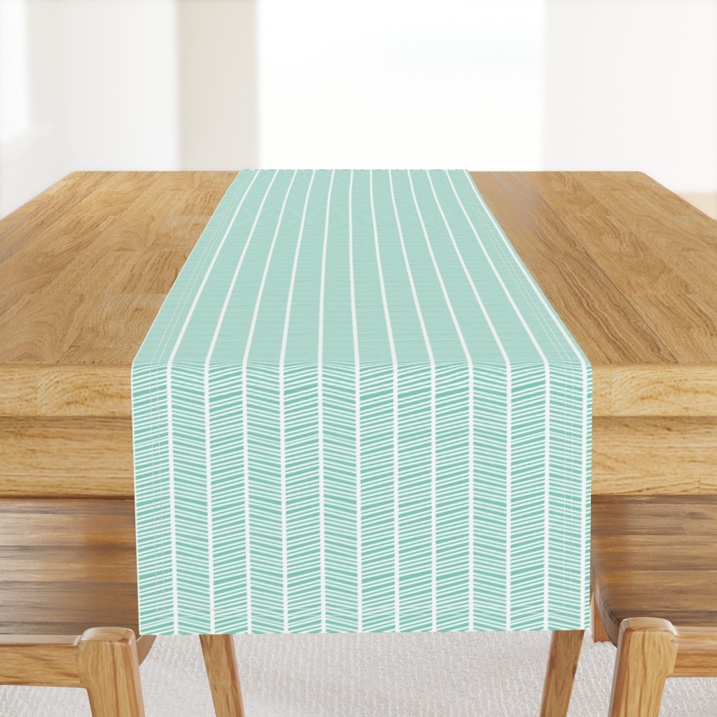 Herringbone Teal Green