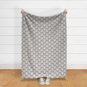 Deer + Flowers (gray) – Coral Peach Floral White Deer Woodland Baby Girl Nursery Bedding Crib Sheets Blanket