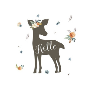 14"x18" /  10"x10" Illustration /  Western Autumn Hello Deer