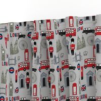 london // brit fabric england tourist international fabric grey