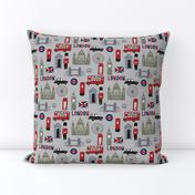 london // brit fabric england tourist international fabric grey