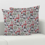 london // brit fabric england tourist international fabric grey