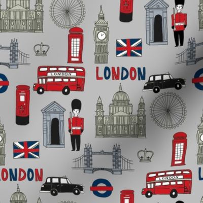 london // brit fabric england tourist international fabric grey