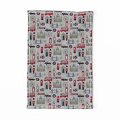 london // brit fabric england tourist international fabric grey