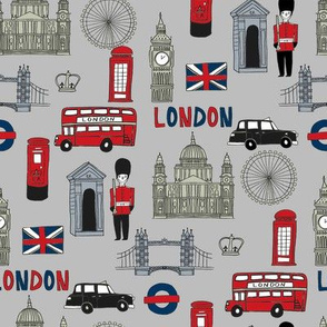 london // brit fabric england tourist international fabric grey