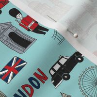 london // brit fabric england tourist international fabric medium blue