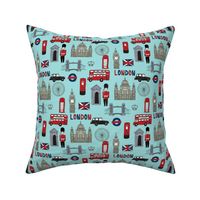 london // brit fabric england tourist international fabric medium blue