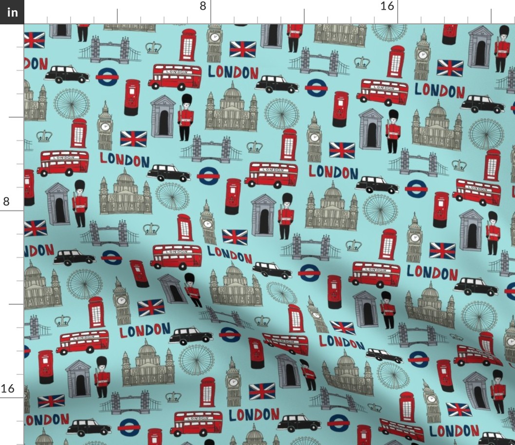 london // brit fabric england tourist international fabric medium blue