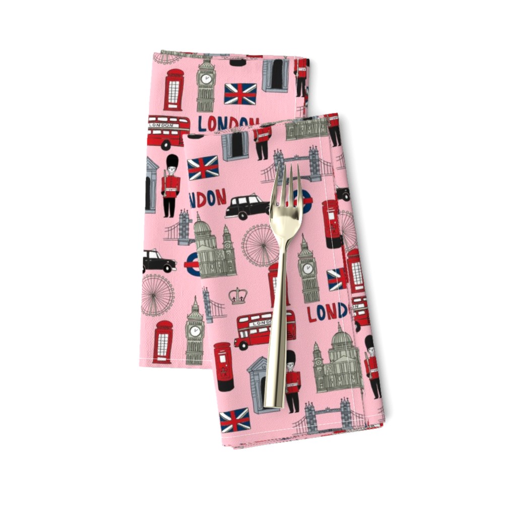 london // brit fabric england tourist international fabric pink