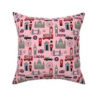 london // brit fabric england tourist international fabric pink