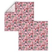 london // brit fabric england tourist international fabric pink