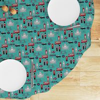 london // brit fabric england tourist international fabric turquoise