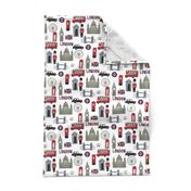 london // brit fabric england tourist international fabric white green