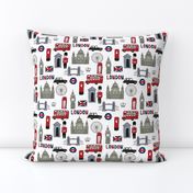 london // brit fabric england tourist international fabric white green