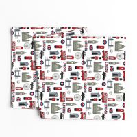 london // brit fabric england tourist international fabric white green