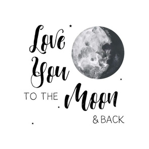 14"x18"/ 10"x10" Illustration / Love You to the Moon & Back