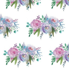 Blue and Purple Watercolour Floral