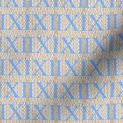 Roman Numerals in Santorini Blue