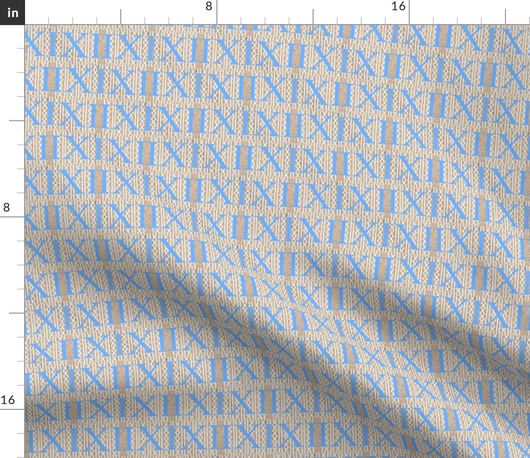 Roman Numerals in Santorini Blue