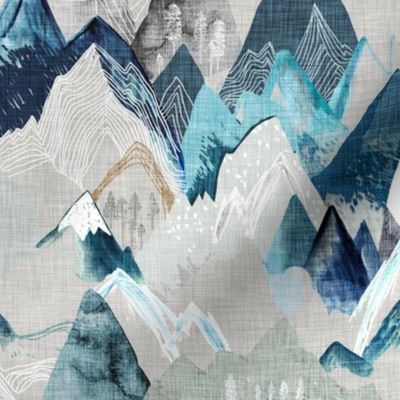 Call of the Mountains (storm) MED Fabric | Spoonflower