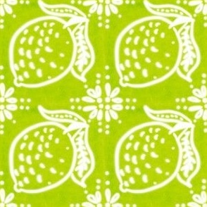 Spanish Tile N7 Lemon (Pantone Lime Punch reversed)