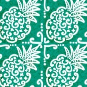 Spanish Tile N6 Pineapple (Pantone Arcadia Green reversed)