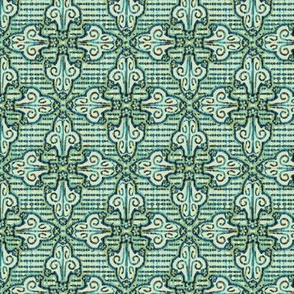 Flourish mozaic, blue green, small