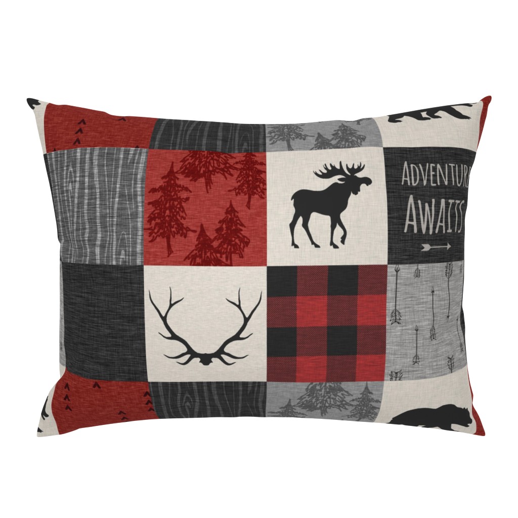 Adventure Awaits Quilt- Grey,  Black and Red