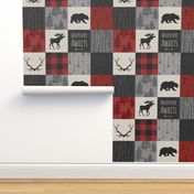 Adventure Awaits Quilt- Grey,  Black and Red