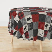 Adventure Awaits Quilt- Grey,  Black and Red