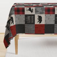 Adventure Awaits Quilt- Grey,  Black and Red