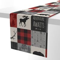 Adventure Awaits Quilt- Grey,  Black and Red