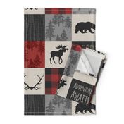 Adventure Awaits Quilt- Grey,  Black and Red
