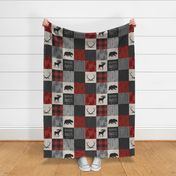 Adventure Awaits Quilt- Grey,  Black and Red