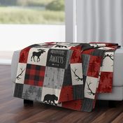 Adventure Awaits Quilt- Grey,  Black and Red