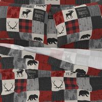 Adventure Awaits Quilt- Grey,  Black and Red