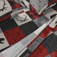 Adventure Awaits Quilt- Grey,  Black and Red