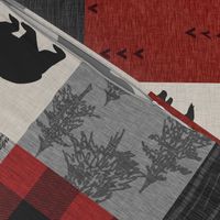 Adventure Awaits Quilt- Grey,  Black and Red